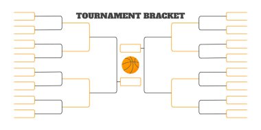 32 takım turnuva braket şampiyonluğu şablonu düz stil tasarım çizimi illüstrasyonu.