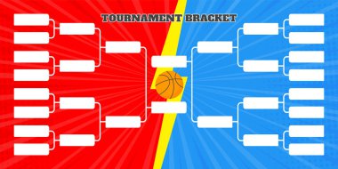 16 basketball team tournament bracket championship template flat style design vector illustration clipart