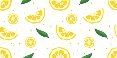 Yuzu Japon Citron meyvesi dikişsiz desenli vektör çizimi beyaz arka planda izole edildi.