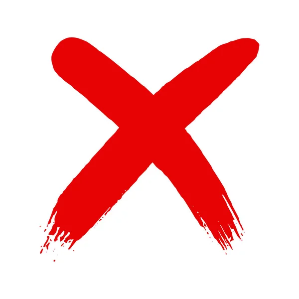 Grunge sale dessiné à la main croix x avec des coups de pinceau illustration vectorielle. — Image vectorielle