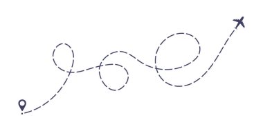 Beyaz arkaplanda izole edilmiş uçak çizgisi düz stil tasarım vektör çizimi.