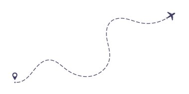 Beyaz arkaplanda izole edilmiş uçak çizgisi düz stil tasarım vektör çizimi.