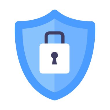 Kablosuz kalkan VPN Wi-Fi simgesi düz tasarım vektör çizimi.