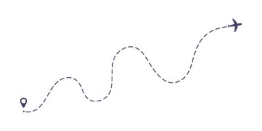 Beyaz arkaplanda izole edilmiş uçak çizgisi düz stil tasarım vektör çizimi.