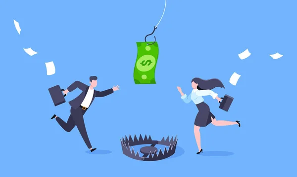Balıkçılık parası iş konsepti peşinde koşan insanlar dolarlar peşinde koşar ve onu yakalamaya çalışır..