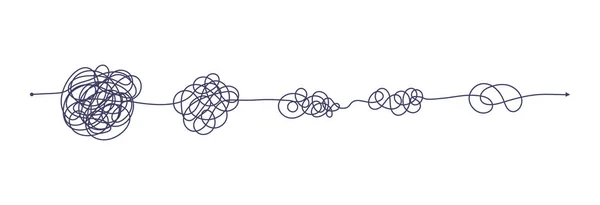 Caos simplificação, resolução de problemas e solução de negócios busca desafio conceito conjunto ilustração vetorial. — Vetor de Stock