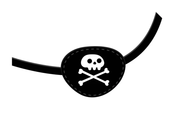Icono de parche de ojo pirata signo de diseño de estilo plano ilustración vectorial aislado sobre fondo blanco. — Archivo Imágenes Vectoriales