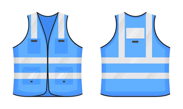 Set di illustrazione vettoriale di design piatto segno icona gilet riflettente di sicurezza. — Vettoriale Stock