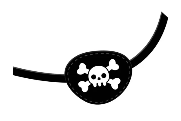 Pirate eye patch ikona znak płaski styl projekt wektor ilustracja izolowane na białym tle. — Wektor stockowy