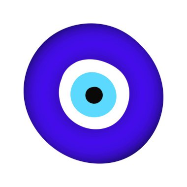 Blue oriental evil eye symbol amulet flat style design vector illustration. clipart