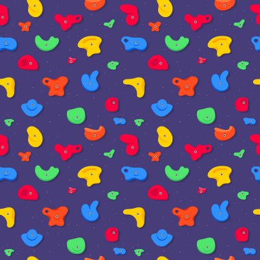 Tırmanma tutamaklarının pürüzsüz deseni ya da düz stil tasarım tasarım vektör çiziminde tutunma ya da tutunma..