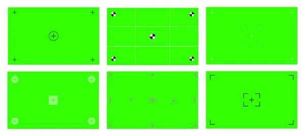 Color verde croma clave pantalla de fondo estilo plano diseño vector ilustración conjunto. — Vector de stock