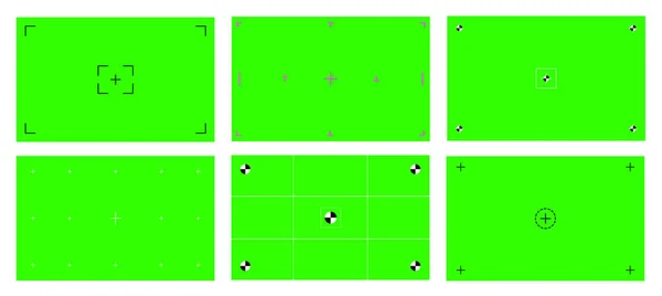 Color verde croma clave pantalla de fondo estilo plano diseño vector ilustración conjunto. — Vector de stock