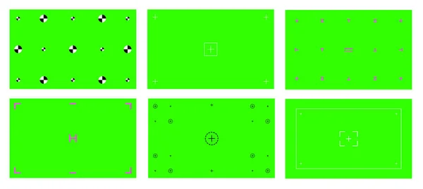 Grön färgad chroma nyckel bakgrund skärm platt stil design vektor illustration set. — Stock vektor