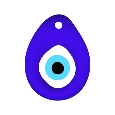 Blue oriental evil eye symbol amulet flat style design vector illustration. clipart
