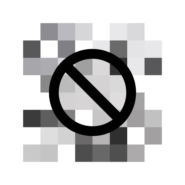 Pixel censuré signe plat style conception vectoriel illustration concept. — Image vectorielle