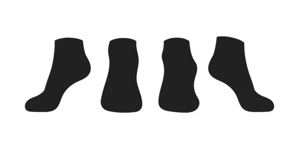 Siyah çorap şablonu düz stil tasarım vektör çizimi beyaz arkaplanda izole. — Stok Vektör