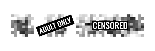 Pixel censuré signe plat design vectoriel illustration set concept isolé sur fond blanc. — Image vectorielle