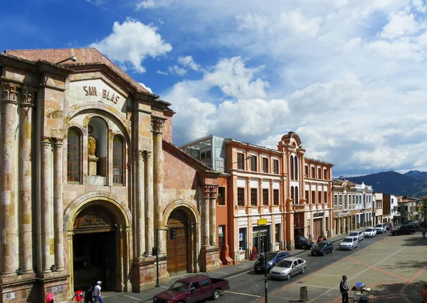 Vista Aérea Del Centro Histórico Cuenca Iglesia San Blas Día —  Fotos de Stock