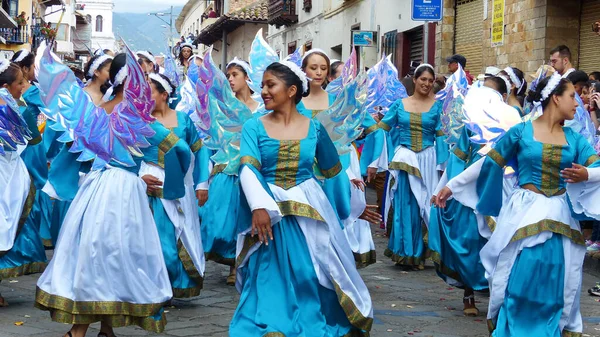 Cuenca Ecuador December 2019 Julparad Pase Del Nino Viajero Resande — Stockfoto