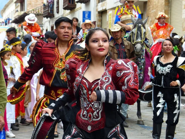 Cuenca Ecuador December 2019 Julparad Pase Del Nino Viajero Resande — Stockfoto