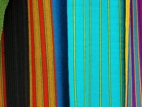 Close Colorful Fabric Hammock Artisans Market Cuenca Traditional Patterns Design — Stock Photo, Image