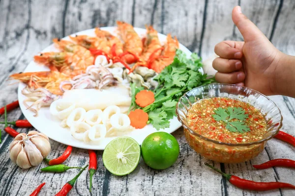 Yam Betyder Bokstavligen Mix Men Thailändskt Kök Syftar Det Vanligtvis — Stockfoto