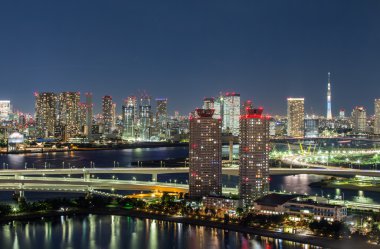 gece görünümü, Tokyo, Japonya.
