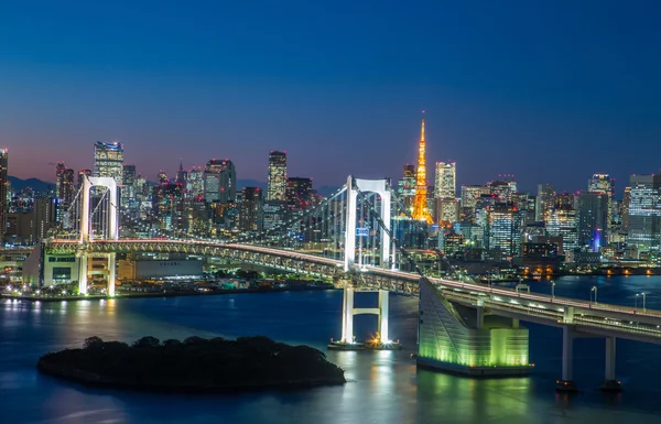 Tokyo Bay at Rainbow Bridge — Stock Photo, Image