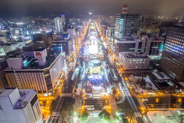 SAPPORO - Februay 13: The Susukino District  Februay 13, 2014 in — Stock Photo, Image