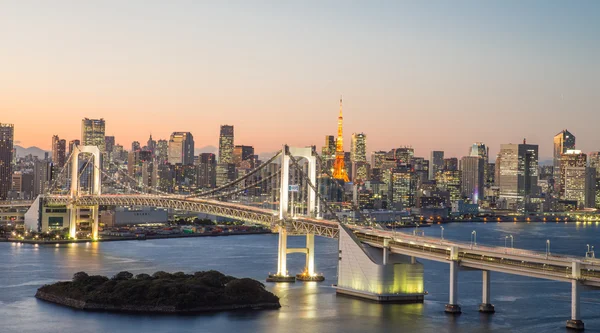 Токийский залив у моста Рейнбоу Стоковое Изображение