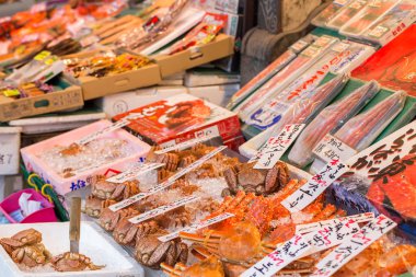 Seafood Fresh market in Hokkaido clipart