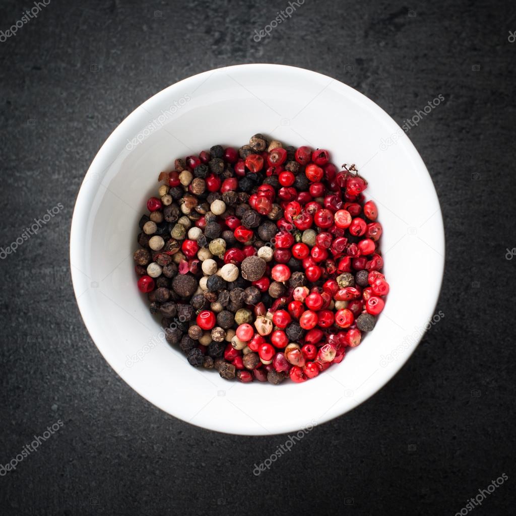 Peppercorns mixed in bawl