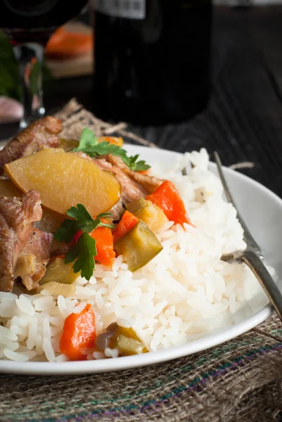 Risotto viande et légumes . — Photo