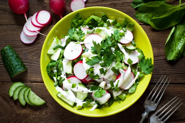 Зеленый овощной салат — стоковое фото
