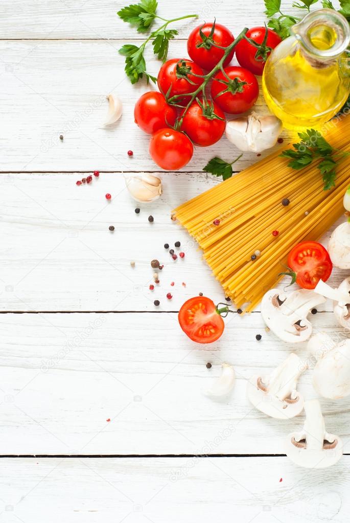 Ingredients for cooking Italian pasta