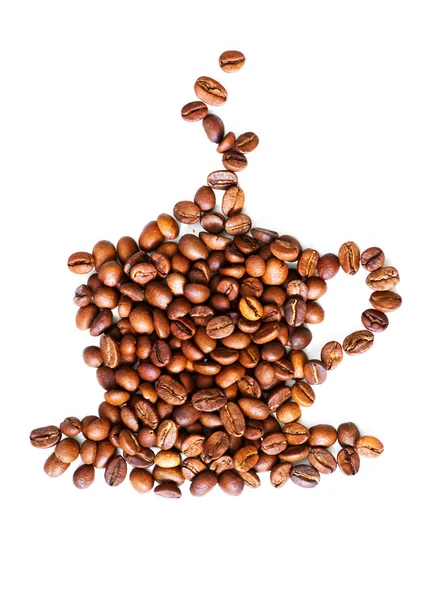 Coffee cup made from coffe beans — Stock Photo, Image