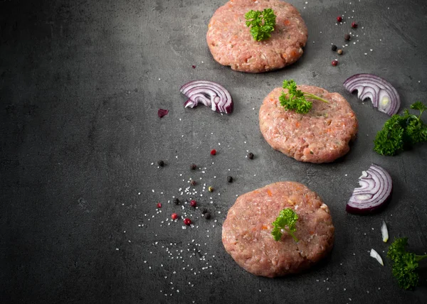 Syrové hamburgery a ingredience — Stock fotografie