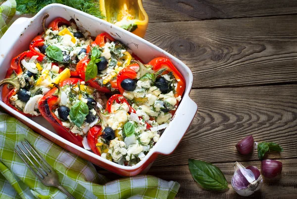 Pepper stuffed with white cheese — Stock Photo, Image