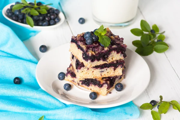 Blaubeer-Streuselkuchen — Stockfoto