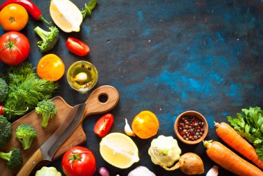 Yemek yapmak için malzemeler.