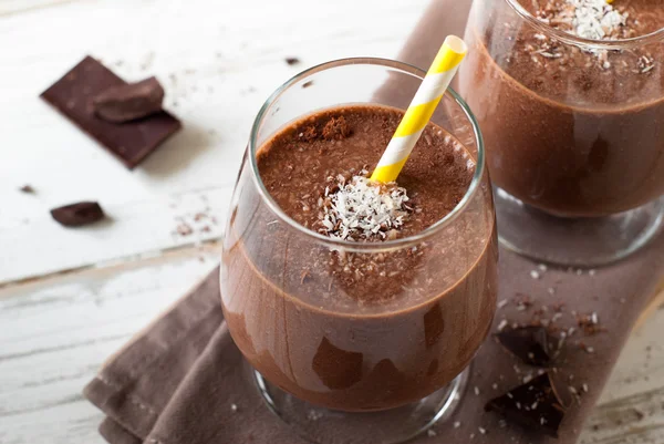 Chocolate banana smoothie — Stock Photo, Image