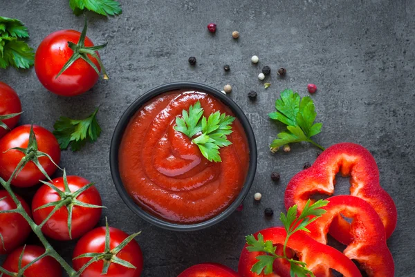 Tomatsås ketchup — Stockfoto