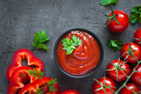 Tomatsås ketchup — Stockfoto