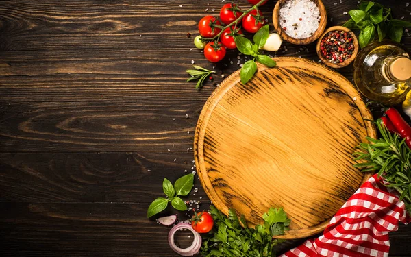 Matlagning bakgrund ovanifrån. — Stockfoto