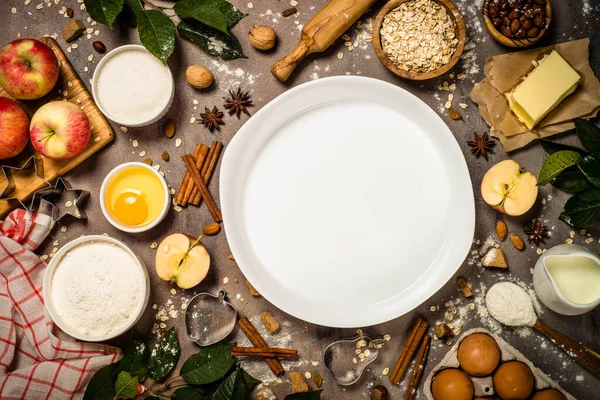 Ingredients for cooking autumn baking. Top view. — Stock Photo, Image