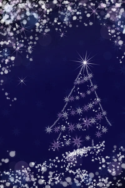 Weihnachtsbaum in den Nachthimmel Hintergrund — Stockfoto