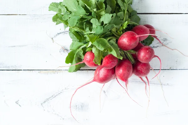 Radishes with green leaves — Stock Photo, Image