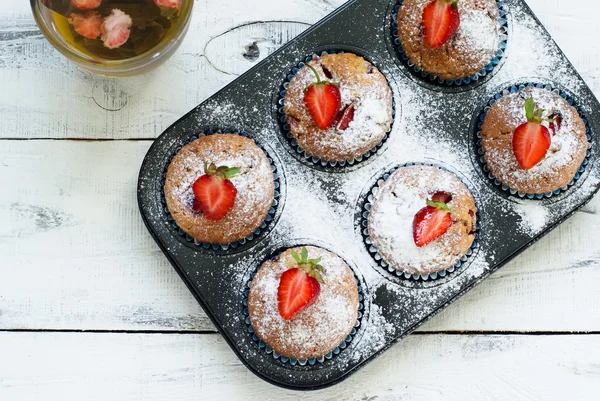 Muffins με φράουλες — Φωτογραφία Αρχείου