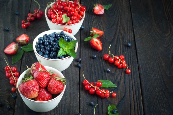 Bawls with different berries — Stock Photo, Image
